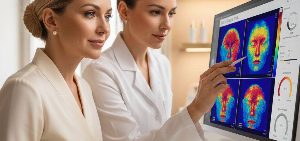 Professionelle Hautanalyse bei Emilia in Nürnberg zur individuellen Pflegeplanung.